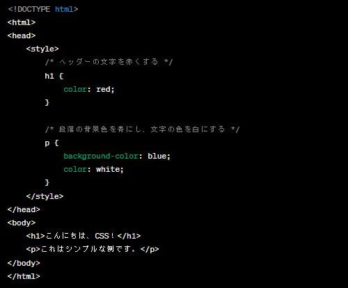 HTML要素にCSSを適用する例