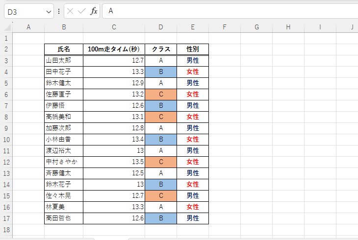選択した条件付き書式が削除される