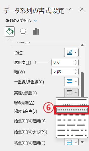適用したい線の種類を選択する