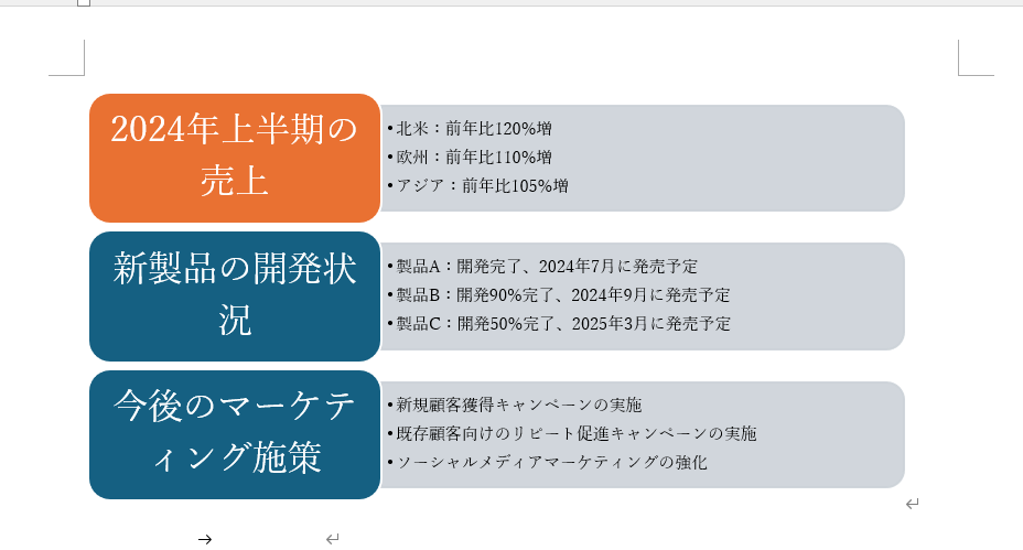 選択していた図形の色が変更される