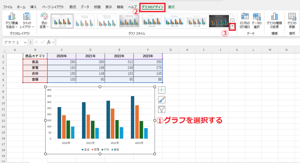 Excel graph style1