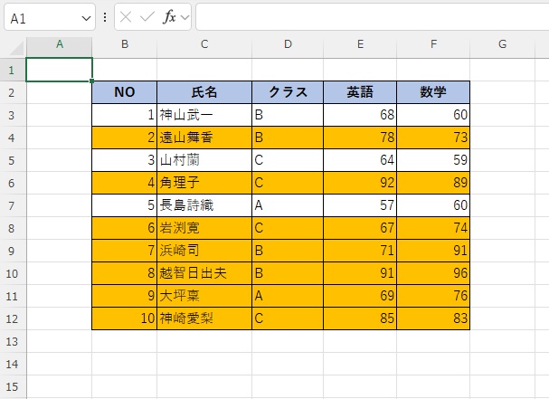 OR関数を使用した条件付き書式を設定することができる