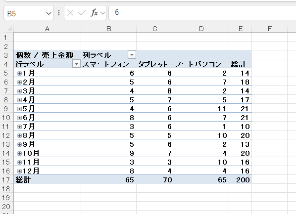 「個数」の場合