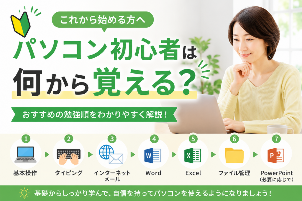 パソコン初心者は何から覚える？おすすめの勉強順をわかりやすく解説